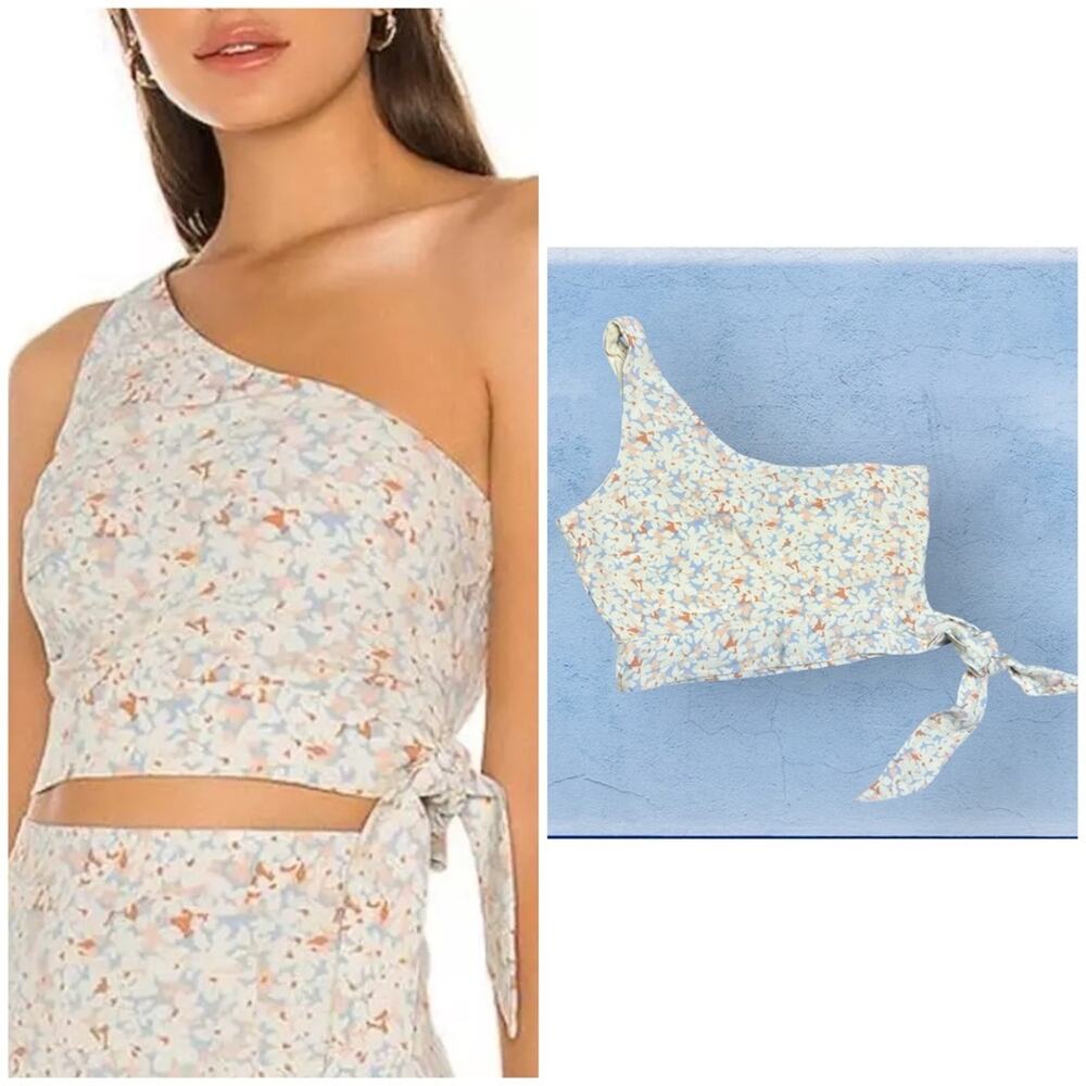L*Space Wild Oleander Tropics one shoulder top